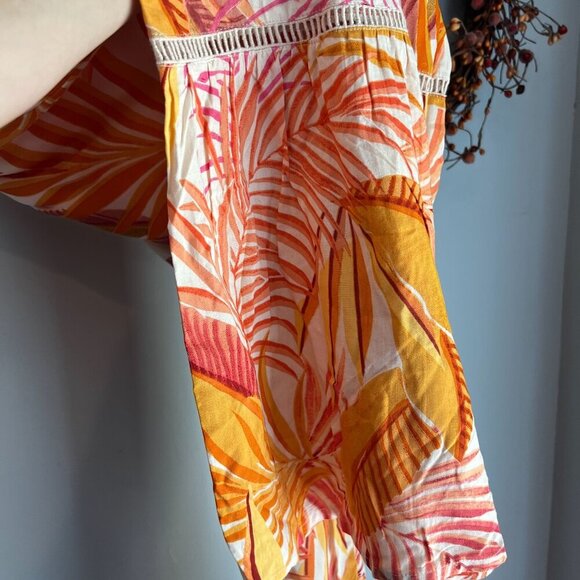 True Destination Womens Wide Leg Resort Pants XTRA-LARGE Orange Palm - Picture 3 of 8